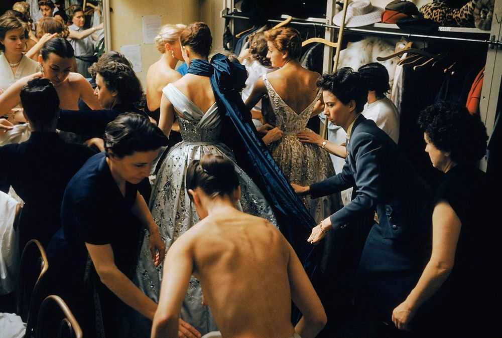 Mark Shaw, ‘Backstage Balmain Blue Train’, 1954, Print, Pigment print on Hahnemϋhle photo rag paper, null, 