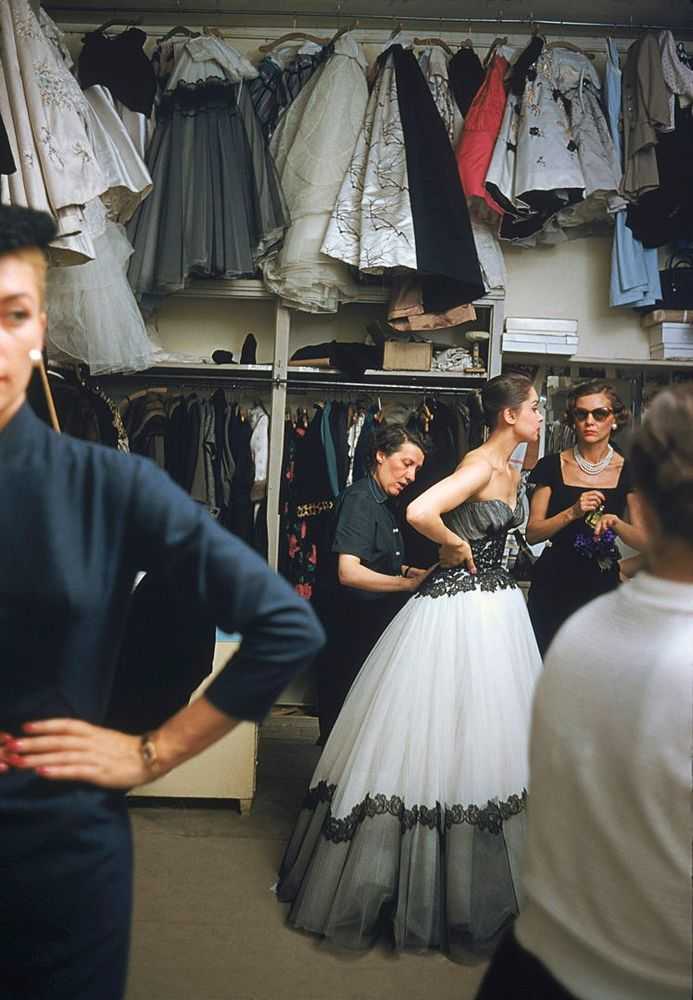 Mark Shaw, ‘Backstage Balmain Dressing With Sunglasses’, 1954, Print, Pigment print on Hahnemϋhle photo rag paper, null, 