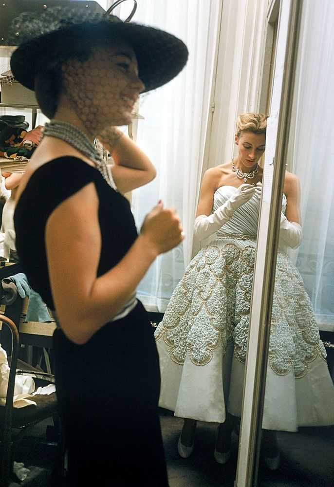 Mark Shaw, ‘Backstage Mirror Girls in Black and White’, 1954, Print, Pigment print on Hahnemϋhle photo rag paper, null, 