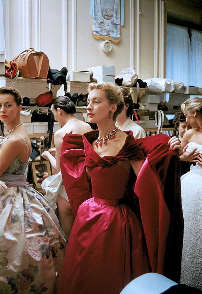Mark Shaw, ‘Backstage Red Gown With Rubies’, 1954, Print, Pigment print on Hahnemϋhle photo rag paper, null, 