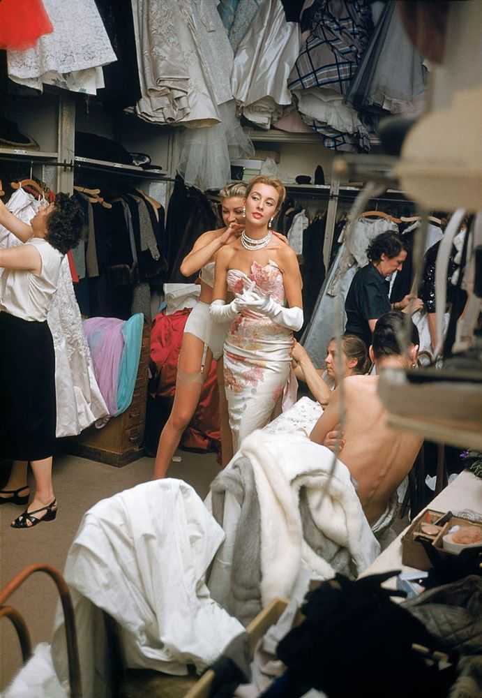 Mark Shaw, ‘Backstage White Gown With Pearls’, 1954, Print, Pigment print on Hahnemϋhle photo rag paper, null, 