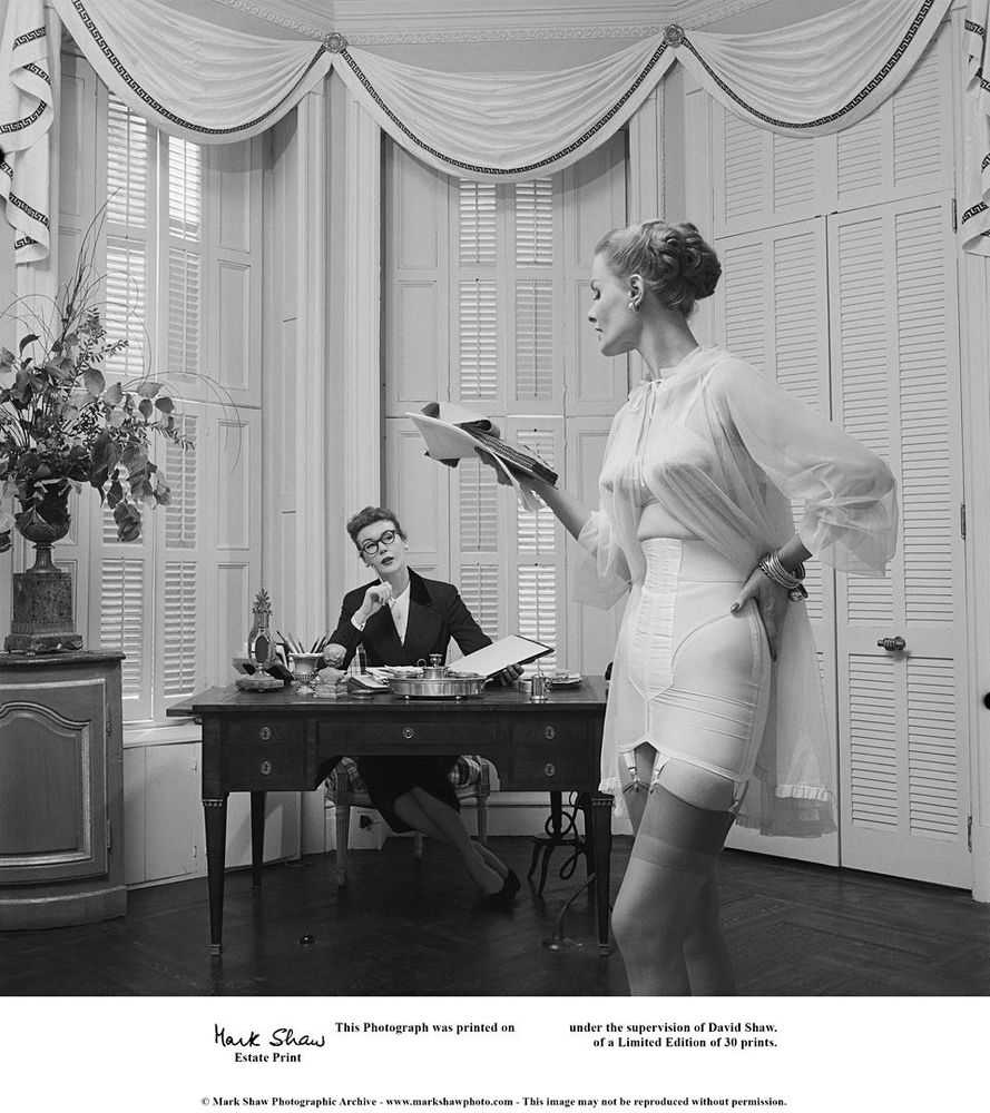 Mark Shaw, ‘Lingerie With Secretary’, 1952, Print, Pigment print on Hahnemϋhle photo rag paper, null, 