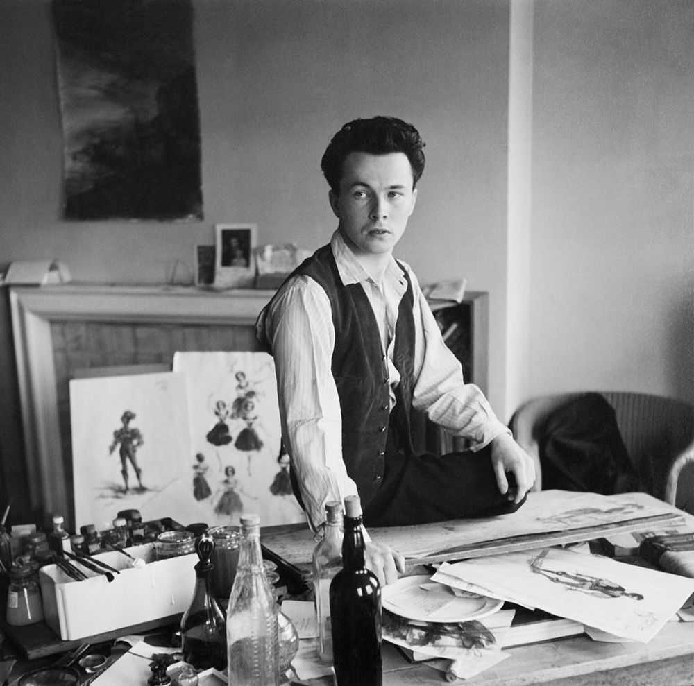 Mark Shaw, ‘Male Illustrator Sitting at Work Table’, 1950, Print, Pigment print on Hahnemϋhle photo rag paper, null, 