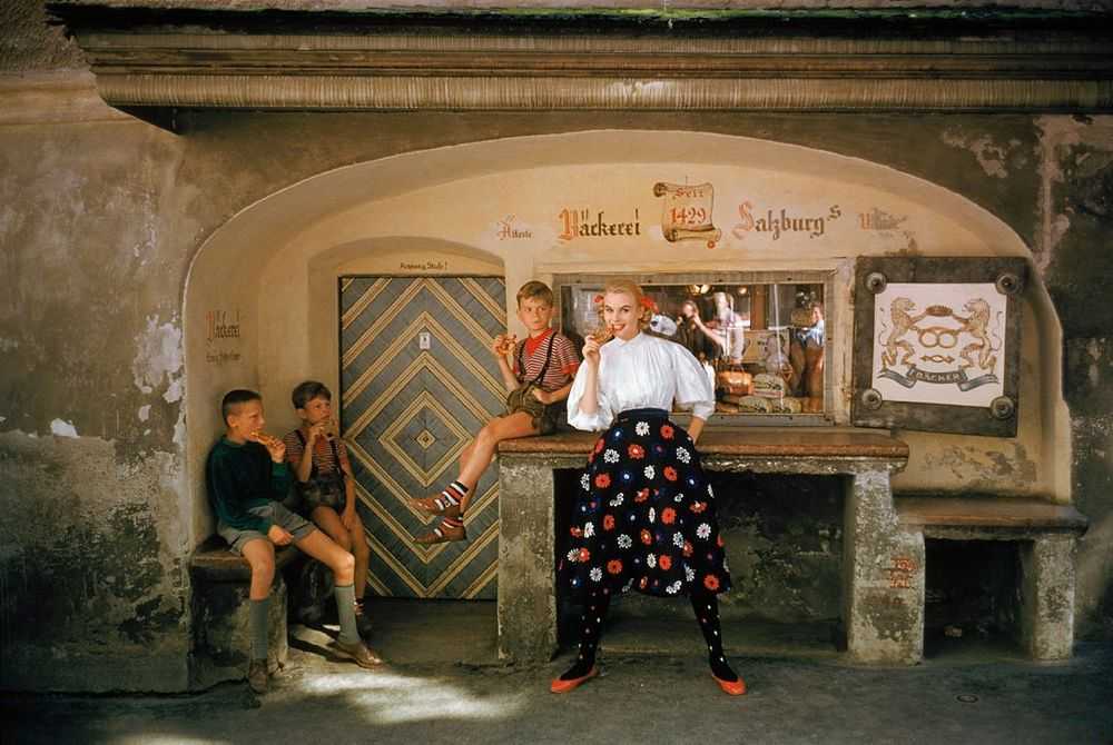 Mark Shaw, ‘Model in Salzberg Bakery With Three Boys’, 1956, Print, Pigment print on Hahnemϋhle photo rag paper, null, 