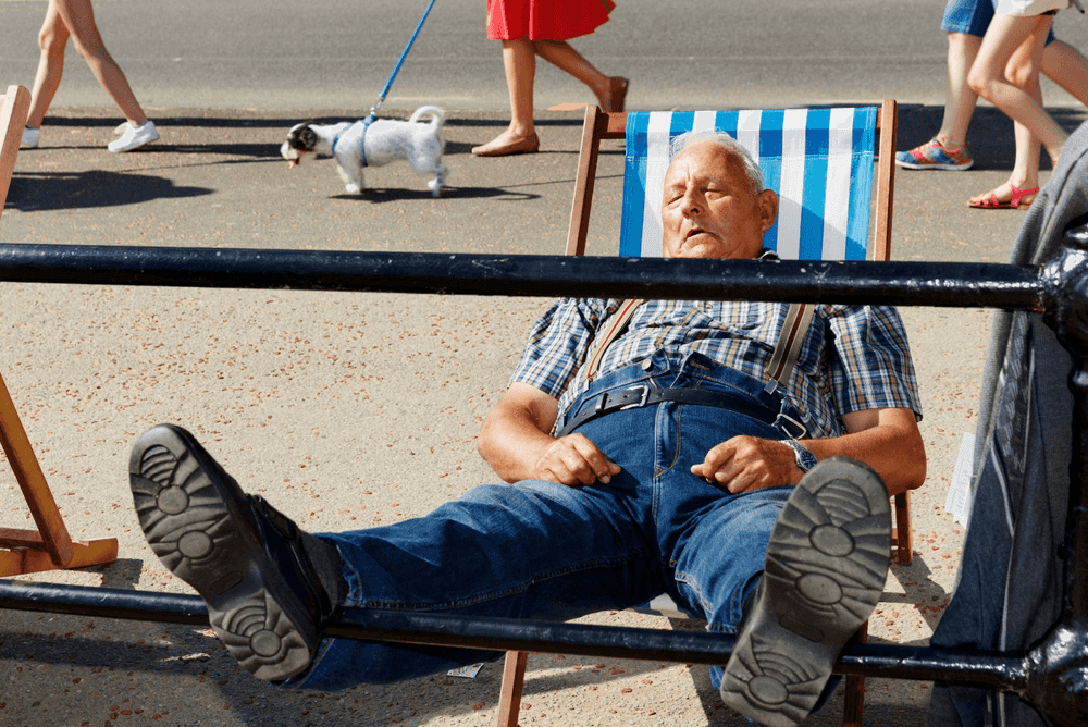 Martin Parr, ‘Scarborough, Yorkshire (Man on Deckchair)’, 2016, Photography, Archival pigment photograph, Rocket Gallery, 