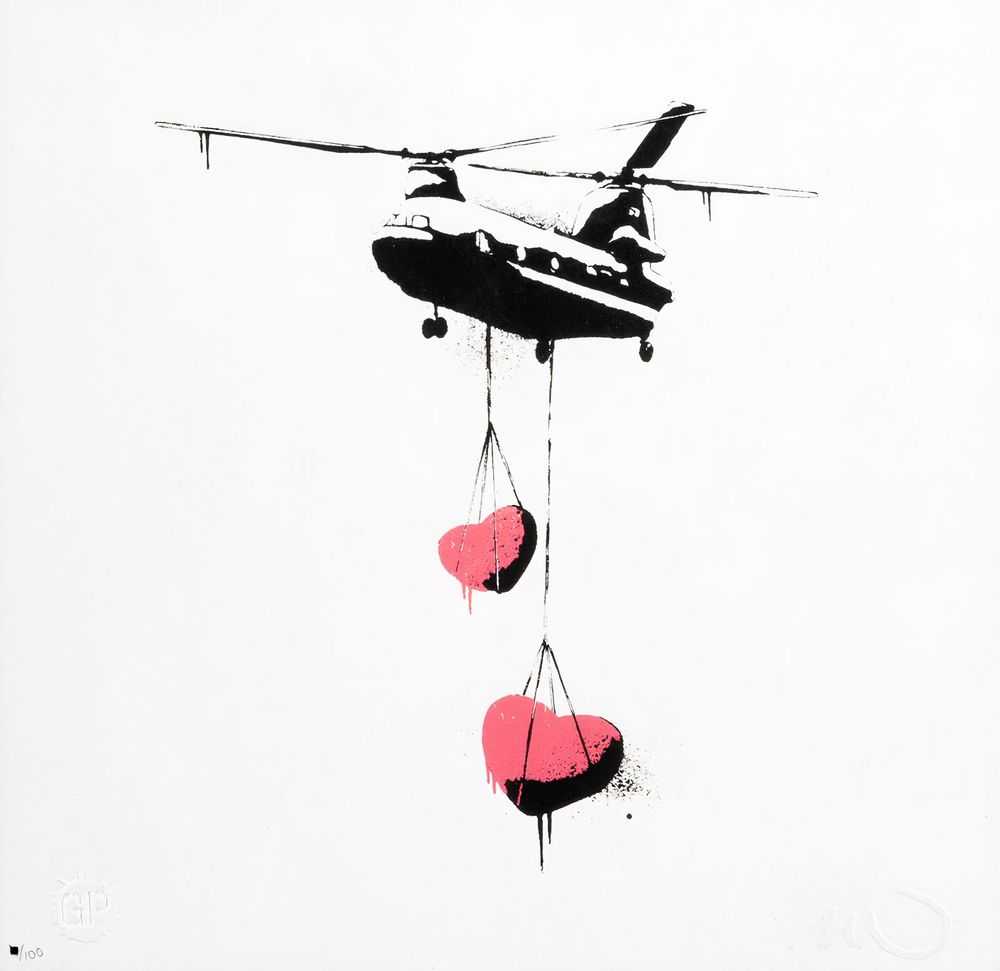 Martin Whatson, ‘Chinook Hearts (Pink)’, 2011, Print, Screenprint on watercolour paper, Self-released, Numbered