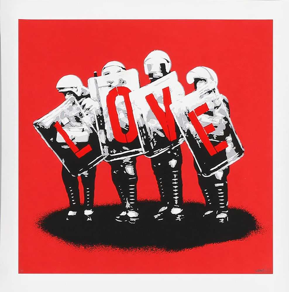 Martin Whatson, ‘Love Cops (Red)’, 2011, Print, Silk screenprint, Graffiti Art Japan, Numbered, Dated