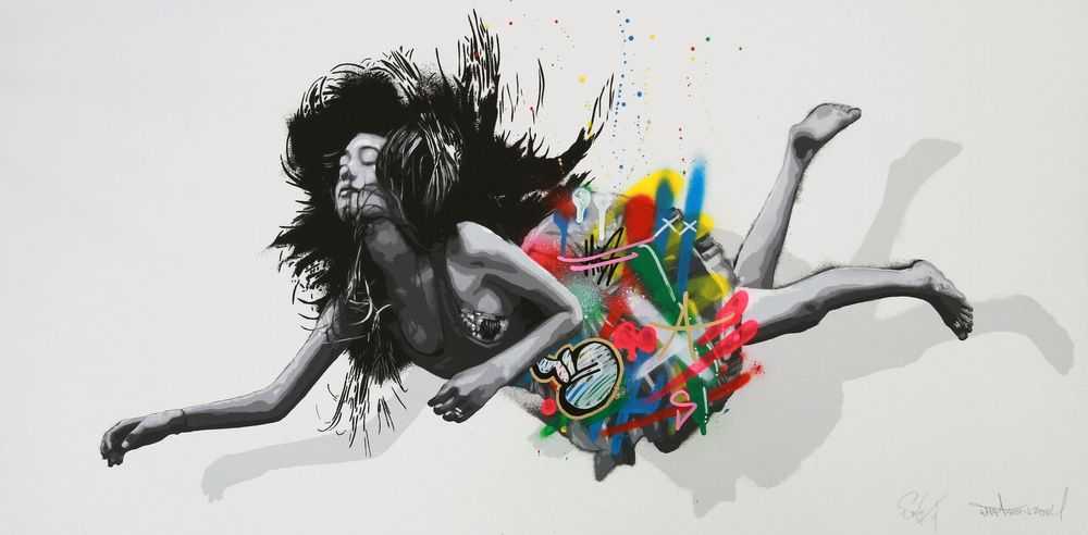 Martin Whatson, ‘All We Are Is Falling’, 2014, Print, Hand embellished screenprint in colours on 300gsm Somerset Satin paper, Graffiti Prints, Numbered, Dated, Handfinished