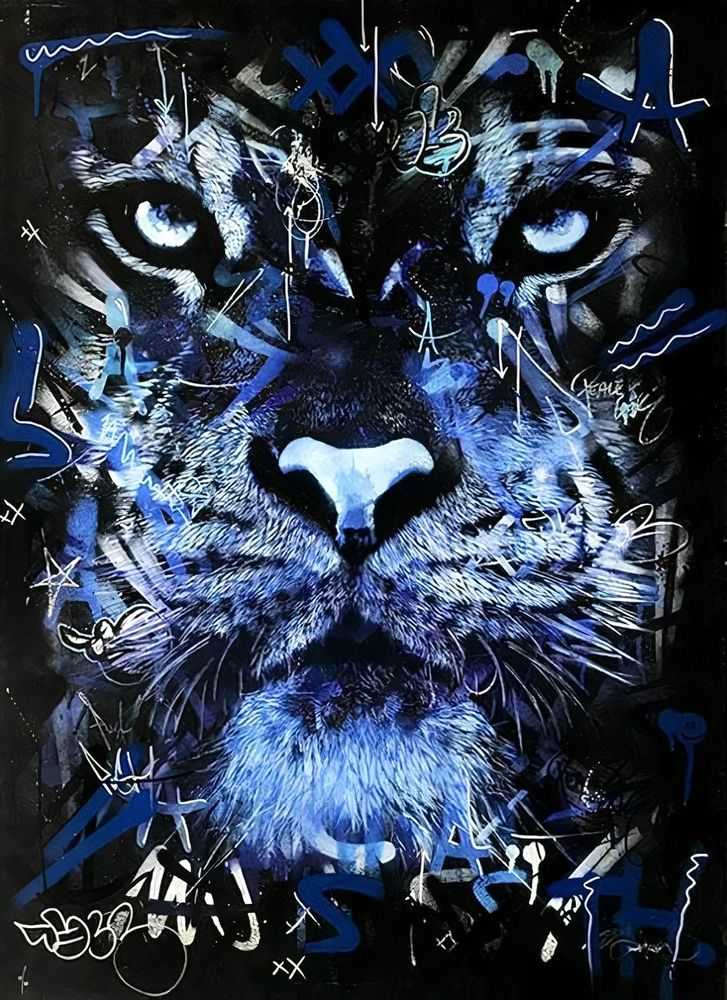 Martin Whatson, ‘Tiger (Blue)’, 2017, Print, Pigment on 330 gsm Somerset, hand-finished by Martin Whatson, null, Numbered, Handfinished
