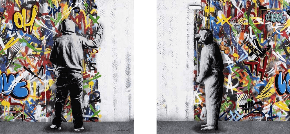 Martin Whatson, ‘The Cycle (Diptych)’, 2019, Print, Pigment print with 19 colour screenprint on 300gsm somerset paper with spot varnish, Graffiti Prints, Numbered, Dated