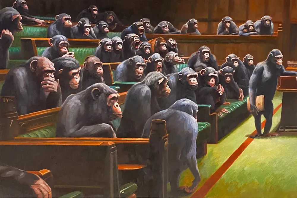 Mason Storm, ‘Monkey Parliament’, 13-11-2020, Print, Pigment Print on Hahnemuhle Museum Etching 350gsm, Stowe Gallery, Numbered