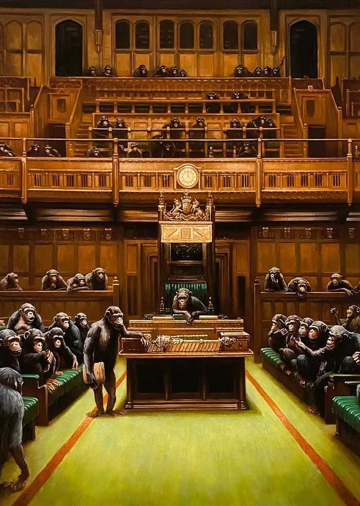 Mason Storm, ‘Monkey Parliament III’, 13-07-2022, Print, Pigment Print on Hahnemuhle Museum Etching 350gsm, Stowe Gallery, Numbered