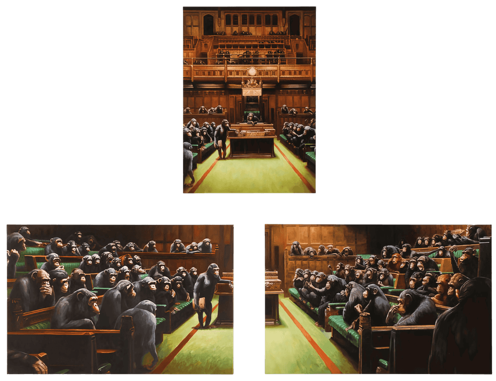 Mason Storm, ‘Monkey Parliament (Set of 3)’, 2020, Print, Gilcee print on Hahnemuhle Museum Etching 350gsm, null, Numbered