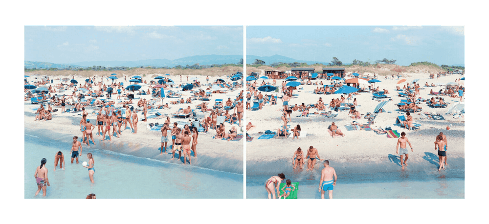 Massimo Vitali, ‘Rosignano Dawn Diptych (Left and Right)’, 2006, Photography, Offset lithographs in colours on smooth wove paper, null, Numbered