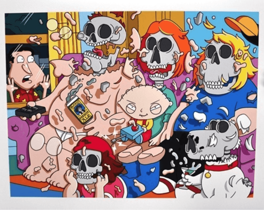 Matt Gondek, ‘Fam Guy’, 14-02-2017, Print, Pigment print on Somerset Velvet Fine Art Paper. Handfinished with acrylic paint, Self-released, Numbered, Handfinished
