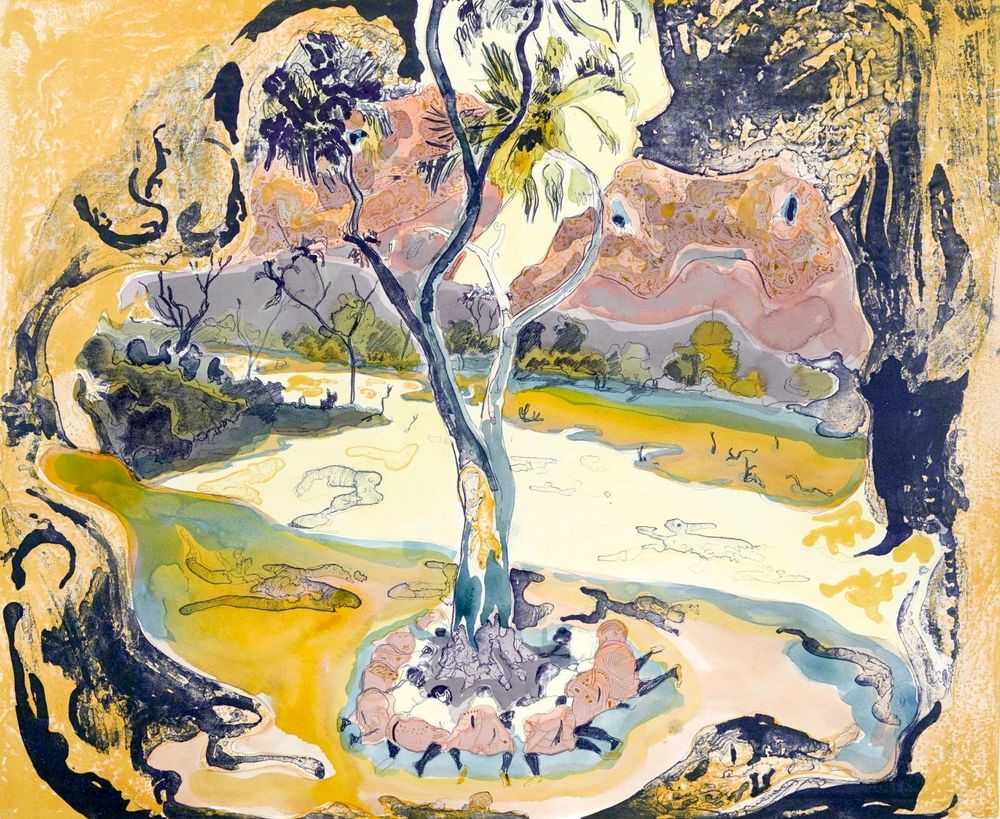 Michael Armitage, ‘Ewaso Niro’, 19-01-2017, Print, Lithograph on white Somerset 410gsm tub-sized satin paper hand finished with ink, watercolour, colour pencil and conté, White Cube, Numbered, Handfinished
