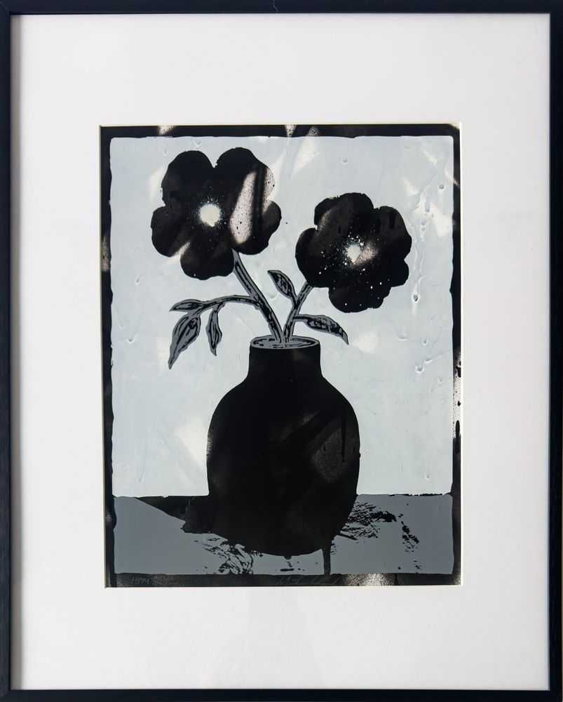 Michael Reeder, ‘Hpm #46 (Flower Pot) (Framed)’, 2026, Print, Hand-painted multiple: spray paint and screen print on paper; framed in black aluminum with museum glass, null, Numbered, Framed