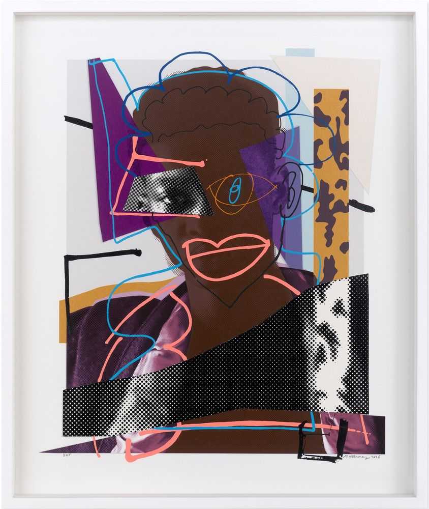 Mickalene Thomas, ‘The Comfort Of!’, 2026, Print, 22-Layer Screenprint with Collage Elements, Glitter, and Gloss Overlays on Moab Entrada Bright Rag 300gsm., Louis Buhl & Co., Framed