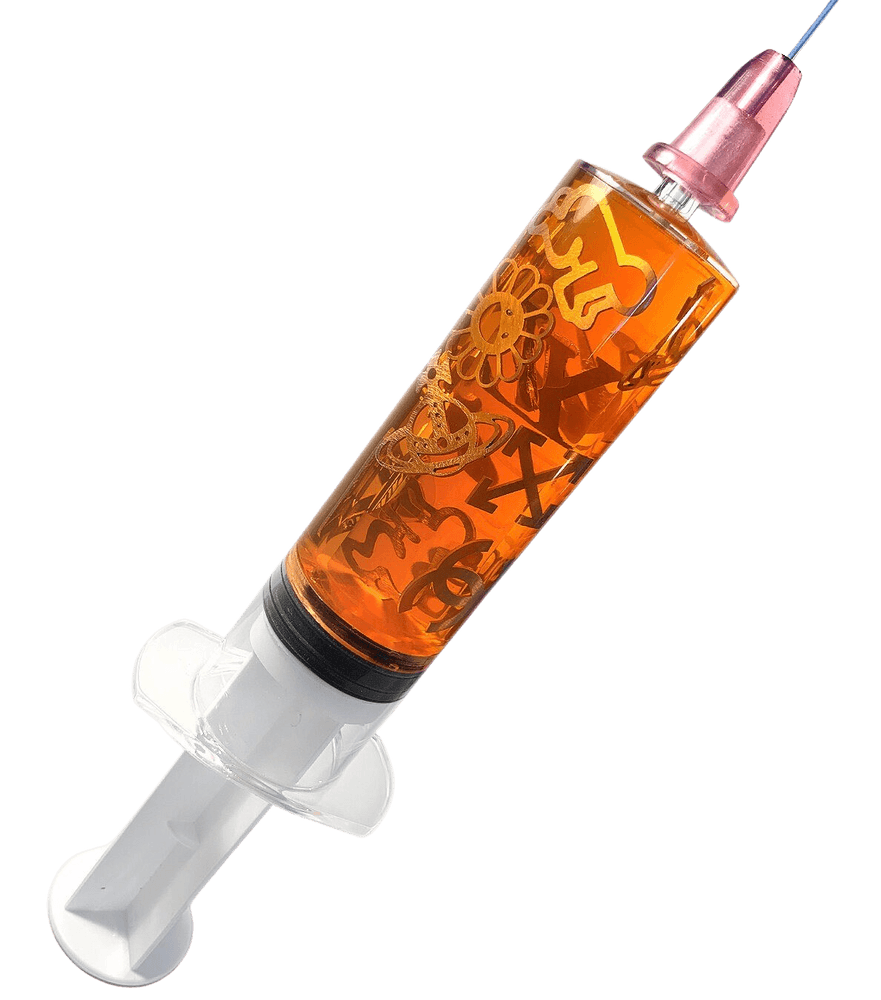 Miss Bugs, ‘Do No Harm 2 Syringe (Luxury - Orange)’, 17-11-2020, Sculpture, Cast resin syringe, Self-Released, 