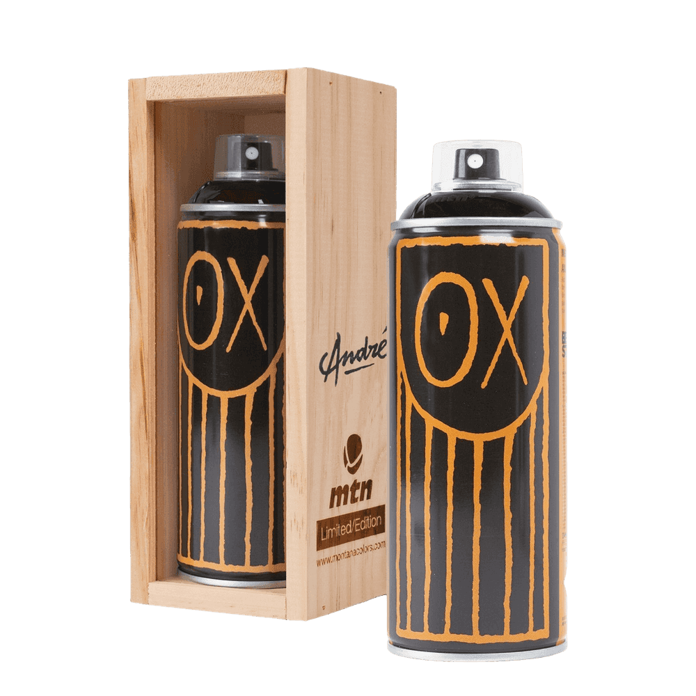 Mr. Andre, ‘Mr. A Face Spray Can (Orange)’, 2021, Collectible, MTN limited-edition spray can with wooden display box and sliding acrylic window, null, 