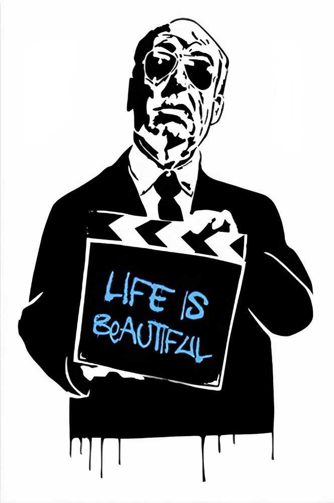 Mr. Brainwash, ‘Alfred Hitchcock (Life Is Beautiful Blue)’, 2008, Print, Screenprint, Self-released, Numbered