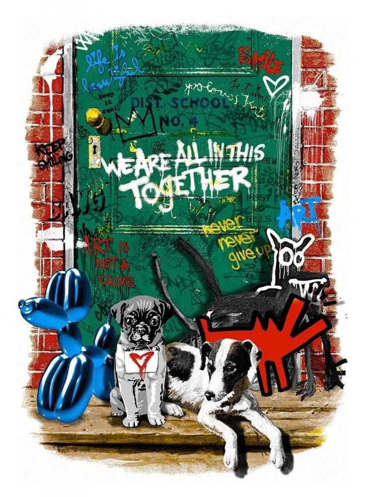 Mr. Brainwash, ‘Artists' Best Friend’, 03-12-2020, Print, Silkscreen on Torn Archival Paper, Self-released, Numbered