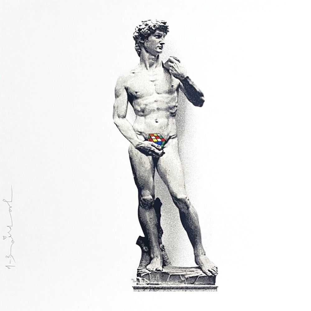 Mr. Brainwash, ‘David’, 28-01-2021, Print, Screenprint on hand-torn archival paper, Self-released, Numbered