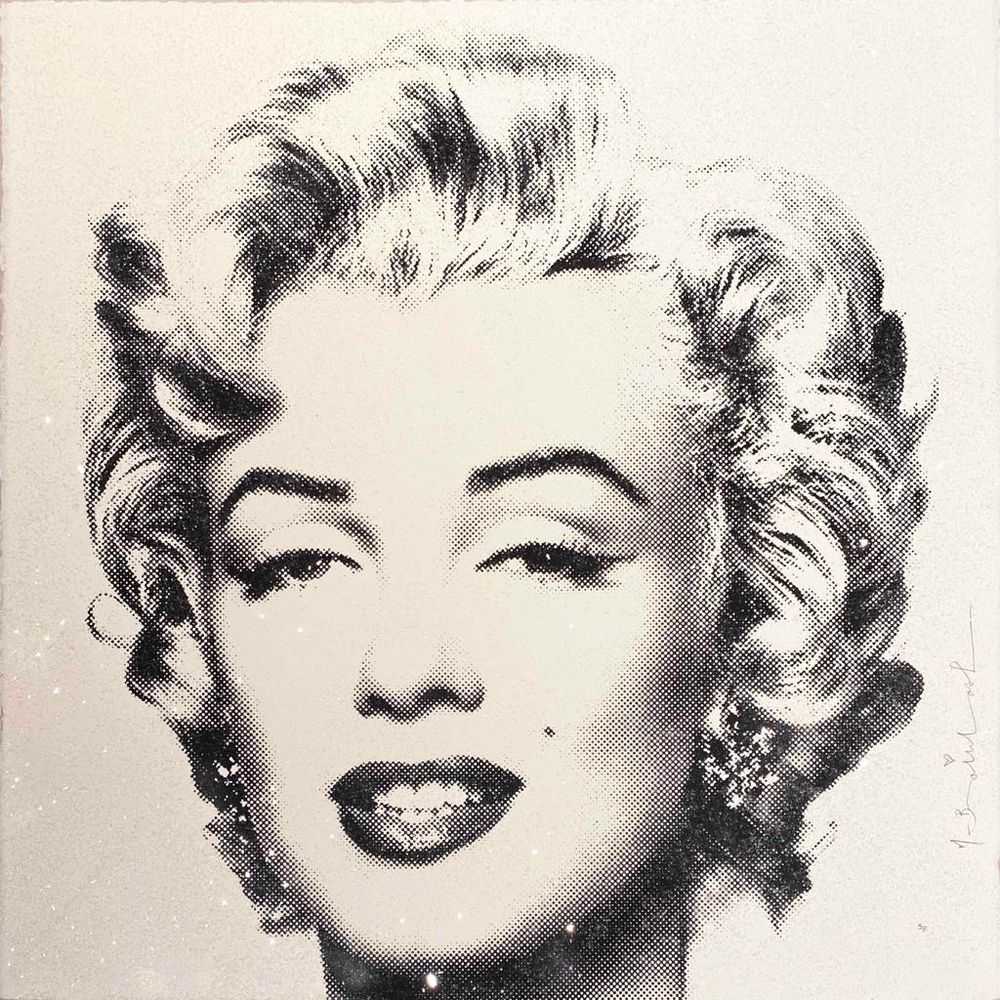 Mr. Brainwash, ‘Diamond Girl (Black)’, 01-07-2016, Print, One colour screenprint on hand-torn archival art paper hand finished with diamond dust and spray paint, Self-released, Numbered, Handfinished
