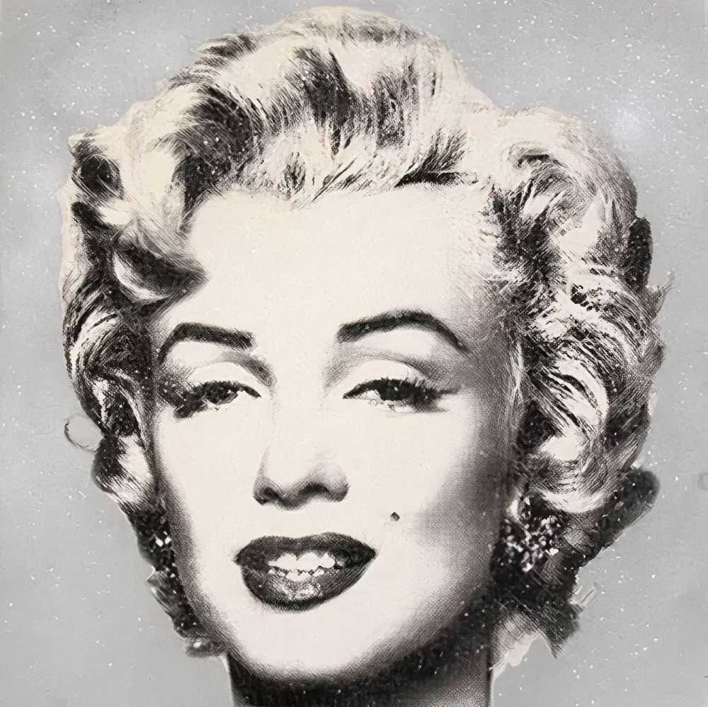 Mr. Brainwash, ‘Diamond Girl (Silver Background)’, 01-07-2016, Print, One colour screenprint on hand-torn archival art paper hand finished with diamond dust and spray paint, Self-released, Numbered, Handfinished