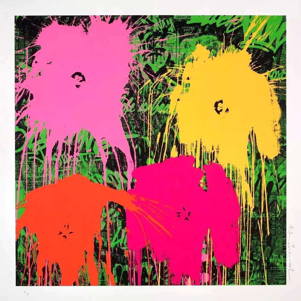 Mr. Brainwash, ‘Flowarh$’, 06-08-2021, Print, 6-color silkscreen with razor cut straight edges, Self-released, Numbered