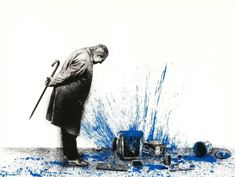 Mr. Brainwash, ‘Glitch (Blue)’, 06-12-2018, Print, Silkscreen on paper, Self-released, Numbered