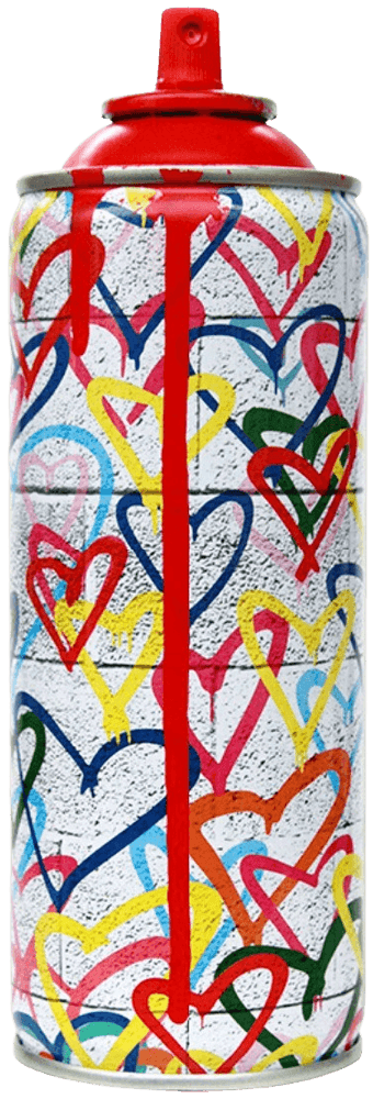 Mr. Brainwash, ‘Hearts Spray (Red)’, 17-11-2017, Sculpture, Spray can hand-finished with spray paint, Self-released, Numbered, Handfinished