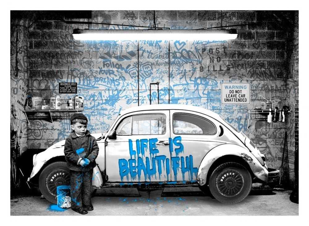 Mr. Brainwash, ‘New Paint Job (Blue)’, 14-10-2020, Print, Screenprint on paper, Taglialatella Galleries, Numbered