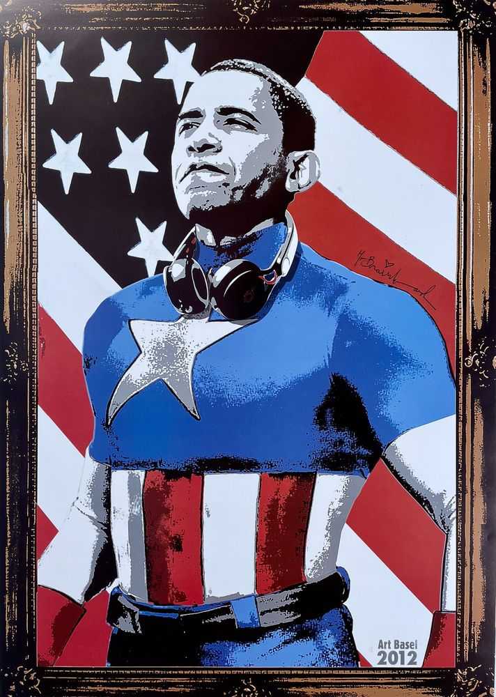 Mr. Brainwash, ‘Obama Captain America’, 2012, Print, Original offset lithograph print on smooth poster art paper, null, 