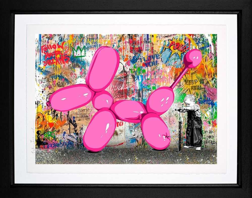 Mr. Brainwash, ‘Puppy Love (Pink)’, 2023, Print, Silkscreen, null, Numbered, Framed