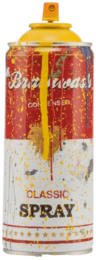Mr. Brainwash, ‘Spray Can (Yellow)’, 2013, Sculpture, Hand-finished with spray paint making each one unique, Self-released, Numbered, Dated, Handfinished