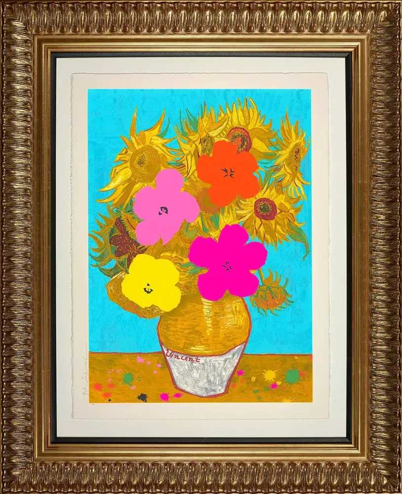 Mr. Brainwash, ‘Pop Flowers’, 2023, Print, Limited Edition Silkscreen on Paper, Clarendon Fine Art, Numbered, Framed