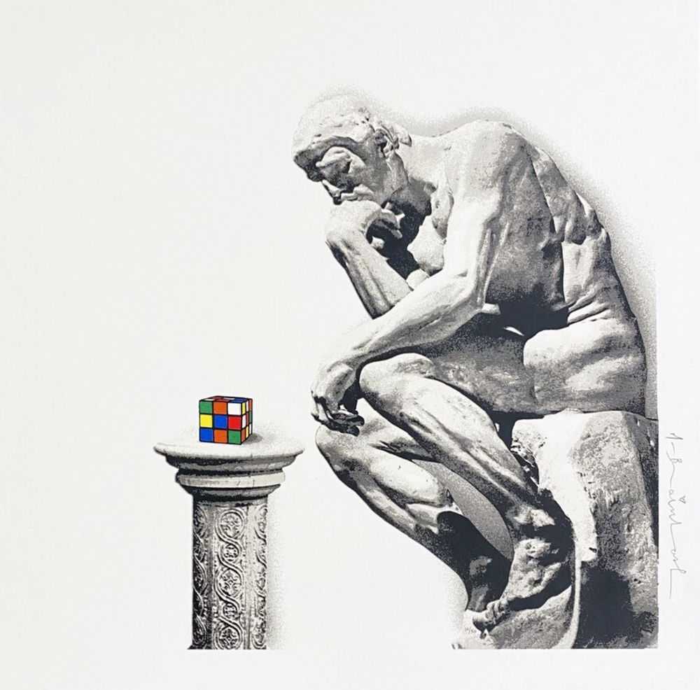 Mr. Brainwash, ‘Thinker’, 28-01-2021, Print, Screenprint on hand-torn archival paper, Self-released, Numbered