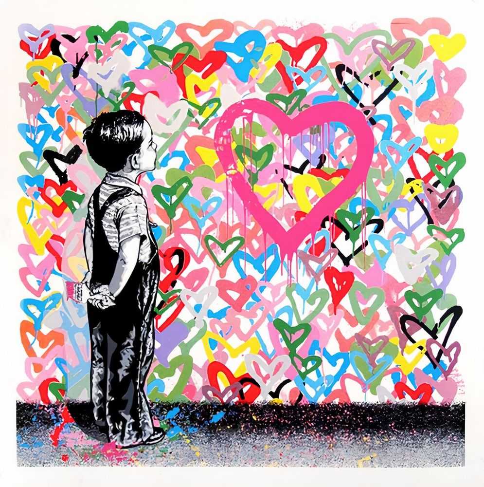 Mr. Brainwash, ‘With All My Love’, 05-02-2016, Print, Ten-colour screen-print on hand torn archival art paper, Self-released, Numbered