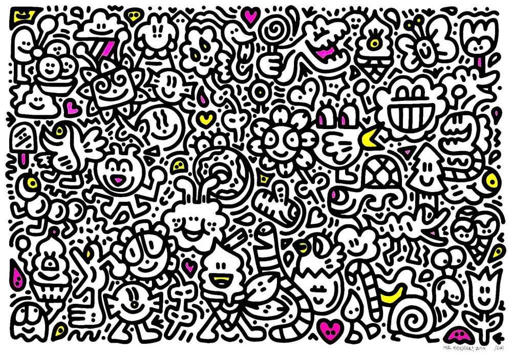Mr. Doodle, ‘Candy flowers’, 2019, Print, Embossed print on paper, Self released, Numbered
