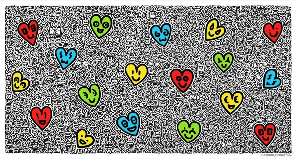 Mr. Doodle, ‘HeartLand’, 2020, Print, Screenprint in colours on wove paper, Self-released, Numbered, Dated