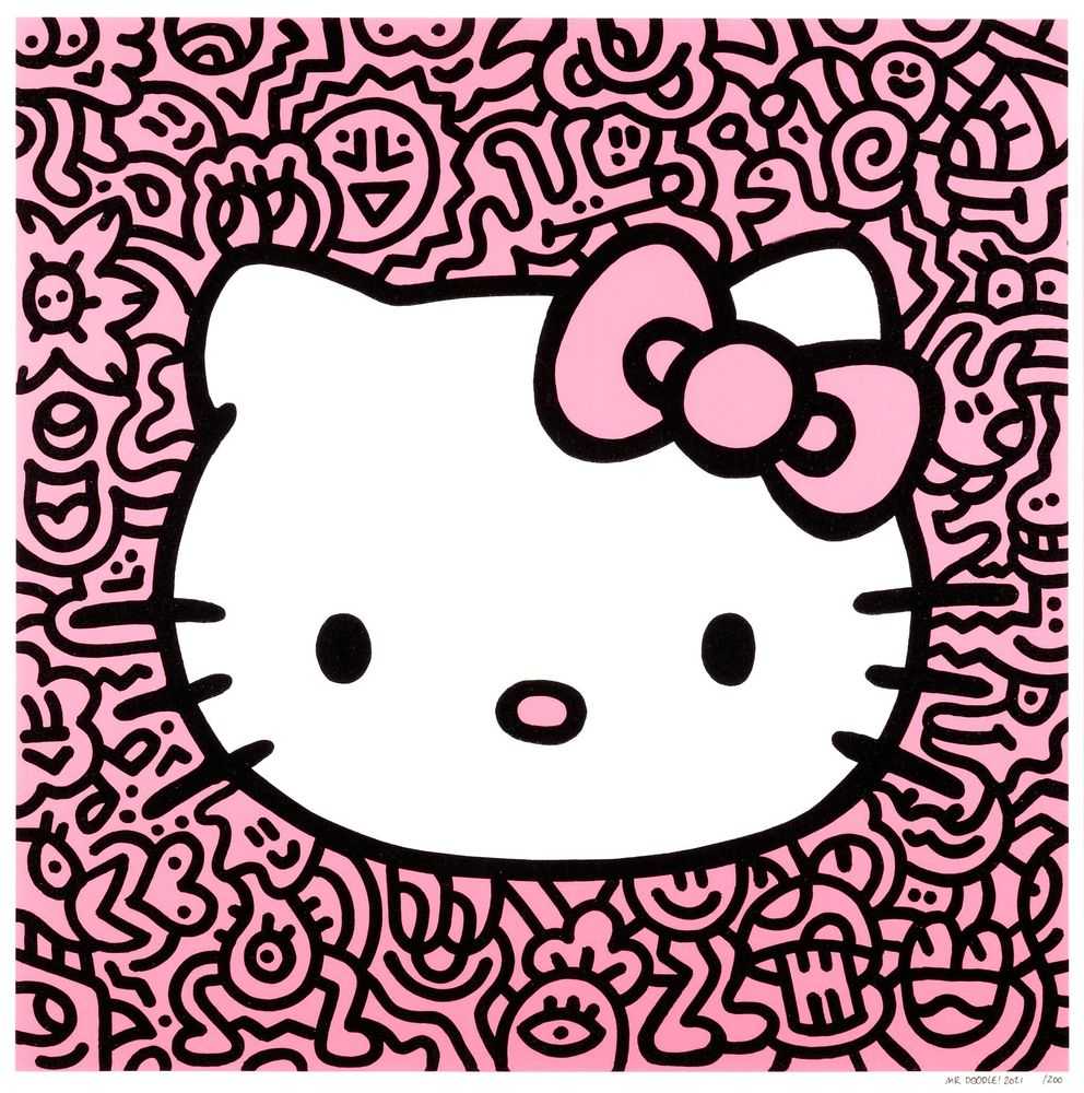 Mr. Doodle, ‘Kitty Pink’, 2021, Print, Neosilkscreen, Self released, Numbered