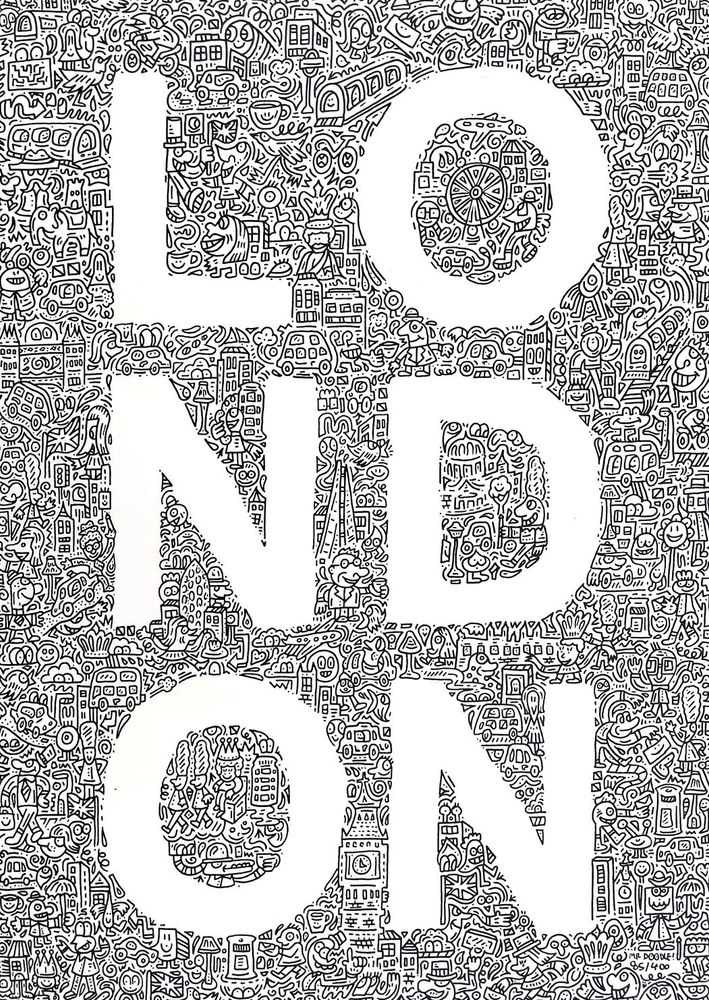 Mr. Doodle, ‘London (White)’, 2017, Print, Digital print, Self released, Numbered