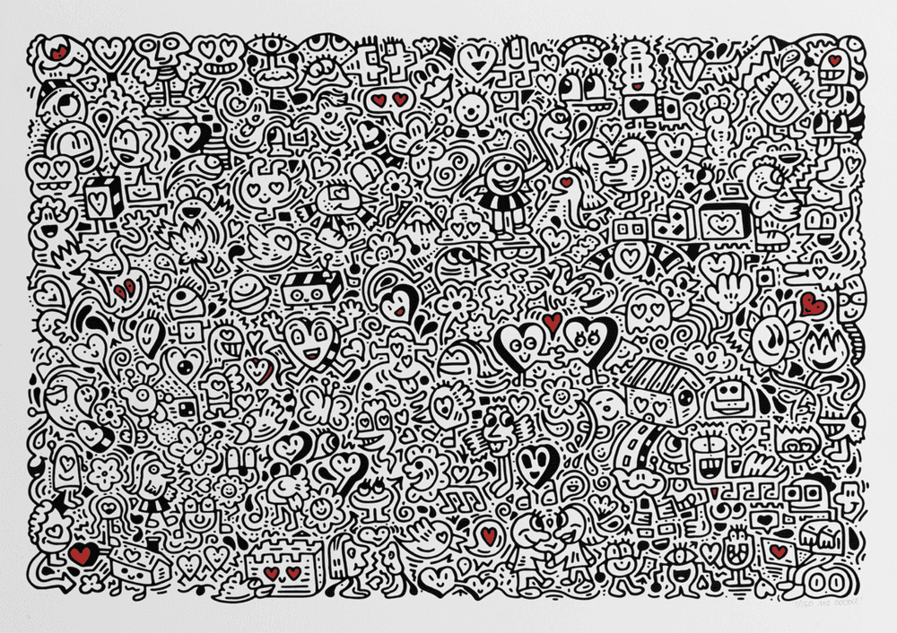 Mr. Doodle, ‘Loveland’, 2019, Print, Pigment on wove paper, Self-released, Numbered