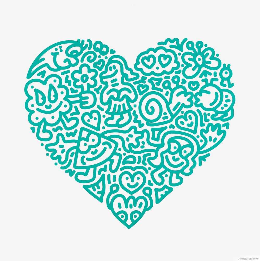 Mr. Doodle, ‘Pop Heart Bug Embrace’, 2021, Print, Colour screenprint on Somerset Radiant White Tub paper, null, Numbered, Dated