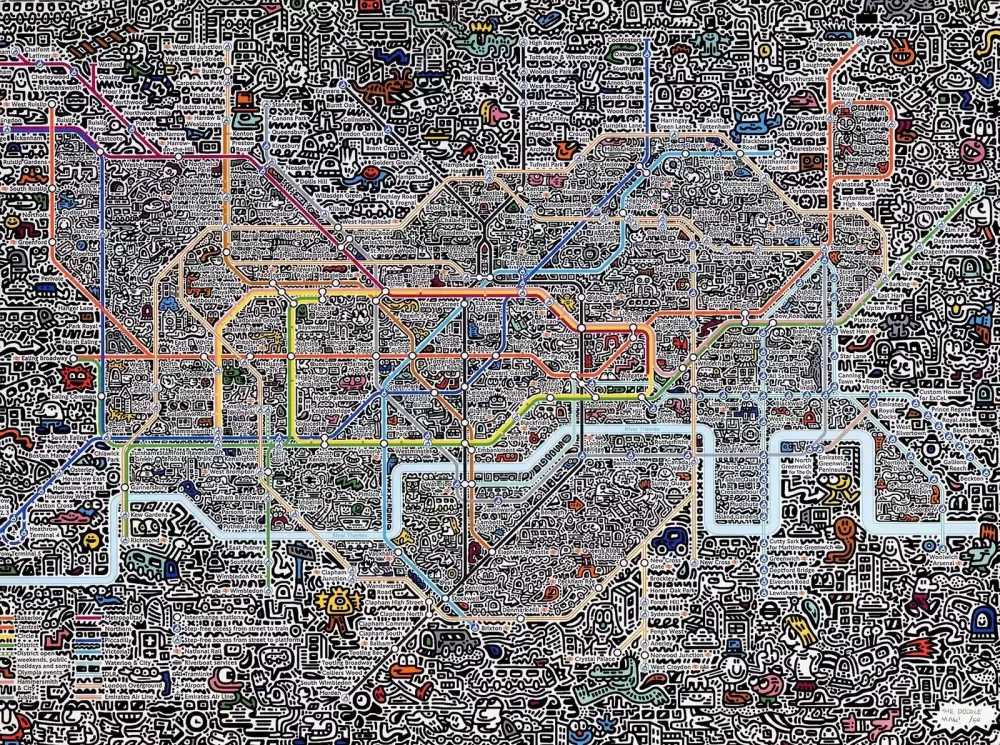 Mr. Doodle, ‘Underground’, 2017, Print, Lithograph in colours on paper, Self released, Numbered