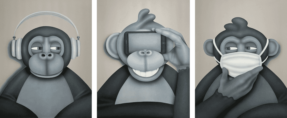 NKSIN, ‘Mizaru, Kikazaru, Iwazaru (Set of 3 Prints)’, 2022, Print, Set of three pigment prints, Katsumi Yamato, Numbered