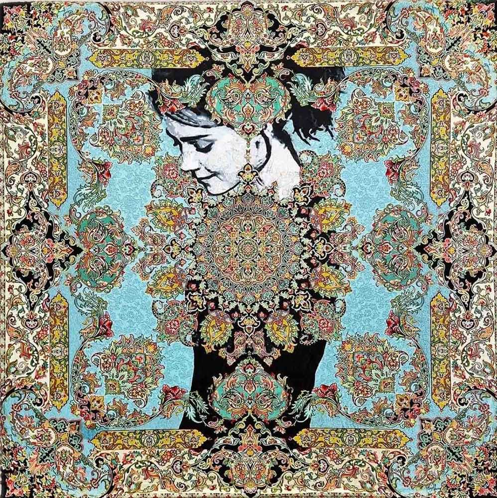 Nafir, ‘At the Edge’, 2021, Print, Spray paint on Persian Textile "Termeh", Urban spree, 
