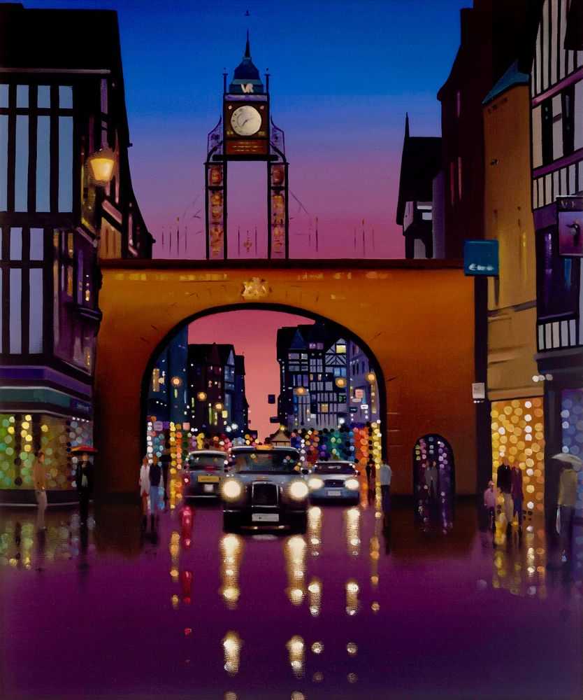 Neil Dawson, ‘Chester Nights’, 2015, Print, Giclee On Canvas, Castle Fine Art, Numbered, Framed
