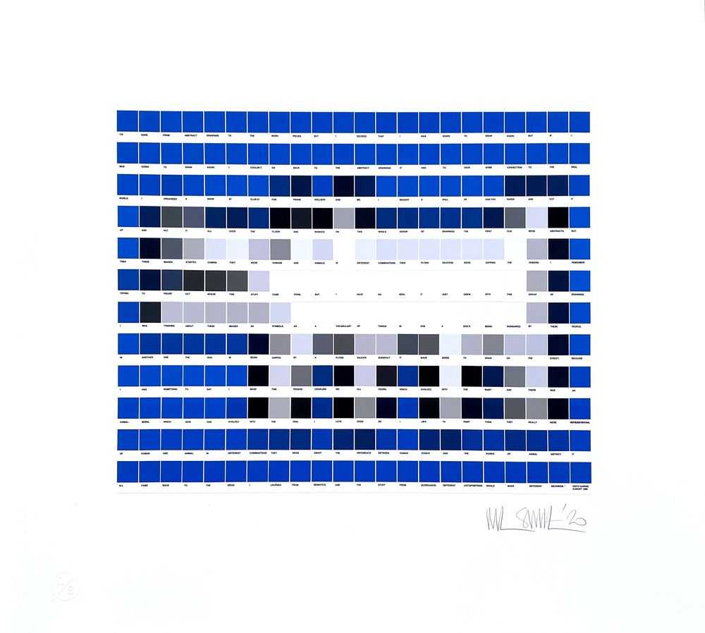 Nick Smith, ‘Haring Dog (Blue)’, 02-10-2019, Print, Archival pigment on 310gsm Somerset Satin paper with screenprinted varnishes, Rhodes Contemporary Art, Numbered, Dated